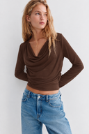 Cowl Neck Long Sleeve Top