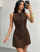 Mini Dress With Gold Buttons