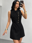 Mini Dress With Gold Buttons