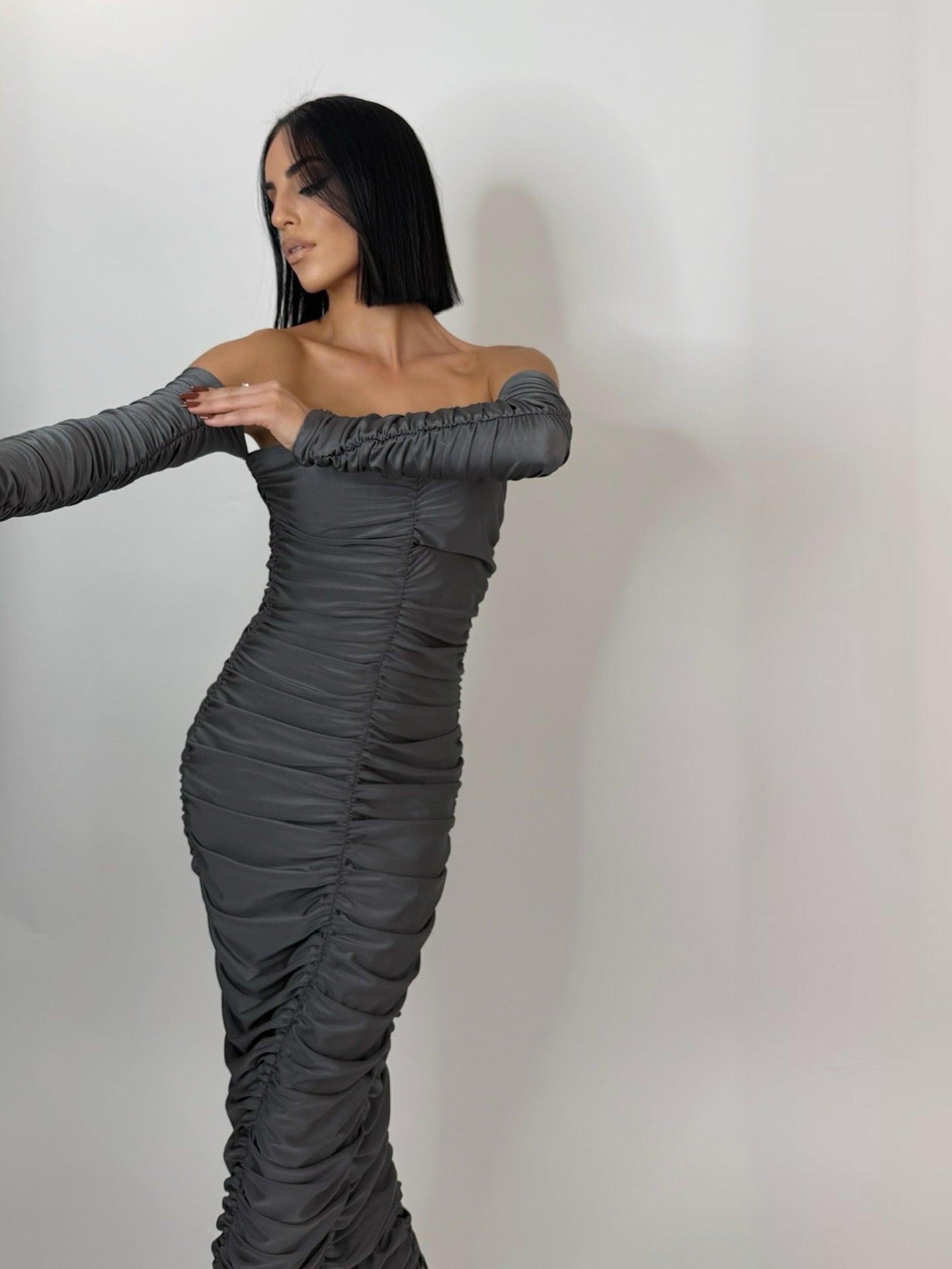 Maissy Collection Grey Dress